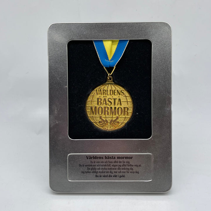 Medaljong Världens Bästa Mormor i Metall