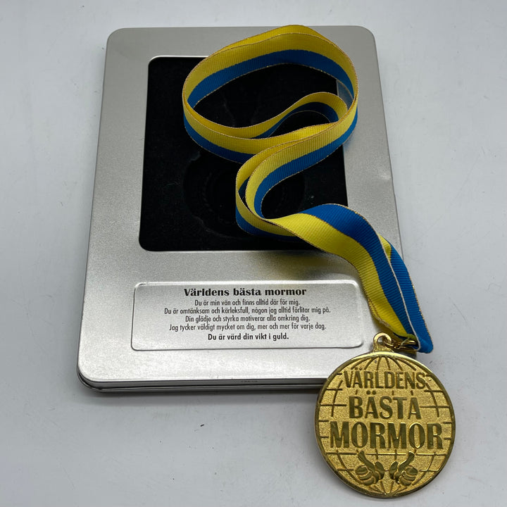 Medaljong Världens Bästa Mormor i Metall