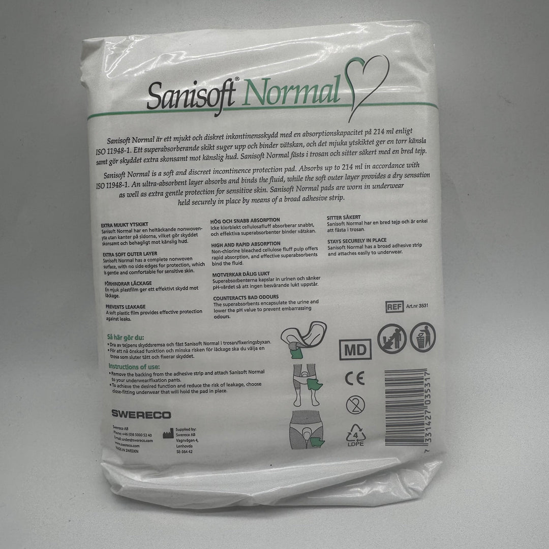 Sanisoft Normal Diskreta Absorbentpads Inkontinensskydd