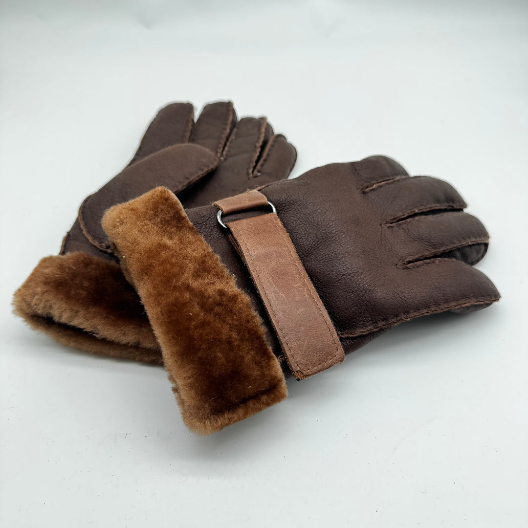 Eleganta läderhandskar med fuskpälskant