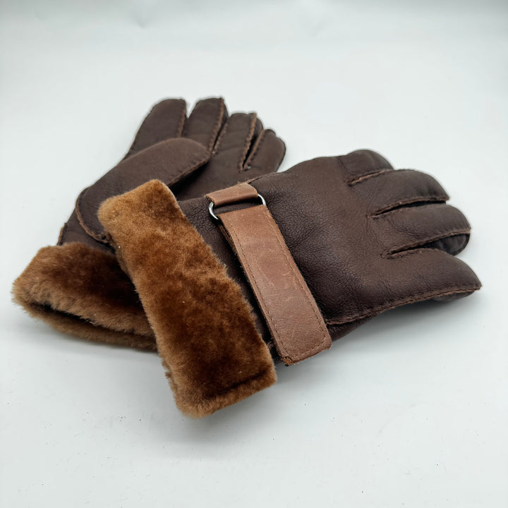 Eleganta läderhandskar med fuskpälskant