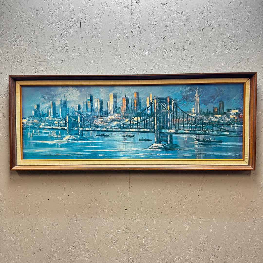 Färgstark stadssilhuett tavla på canvas