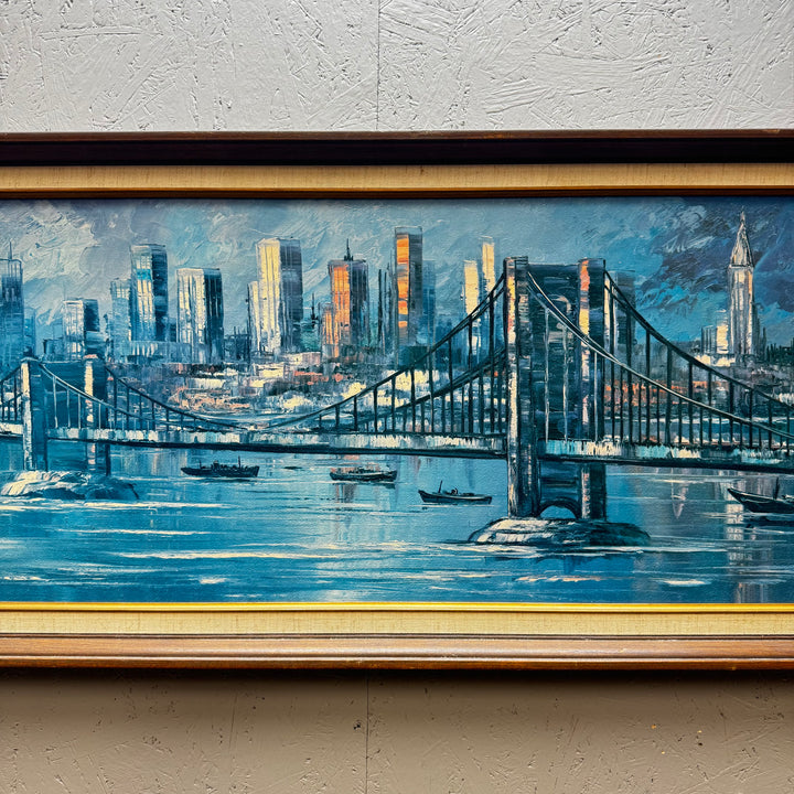 Färgstark stadssilhuett tavla på canvas