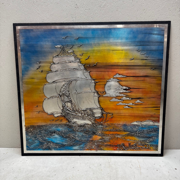 Retro marintavla av Rolf Jansson 105x95 cm