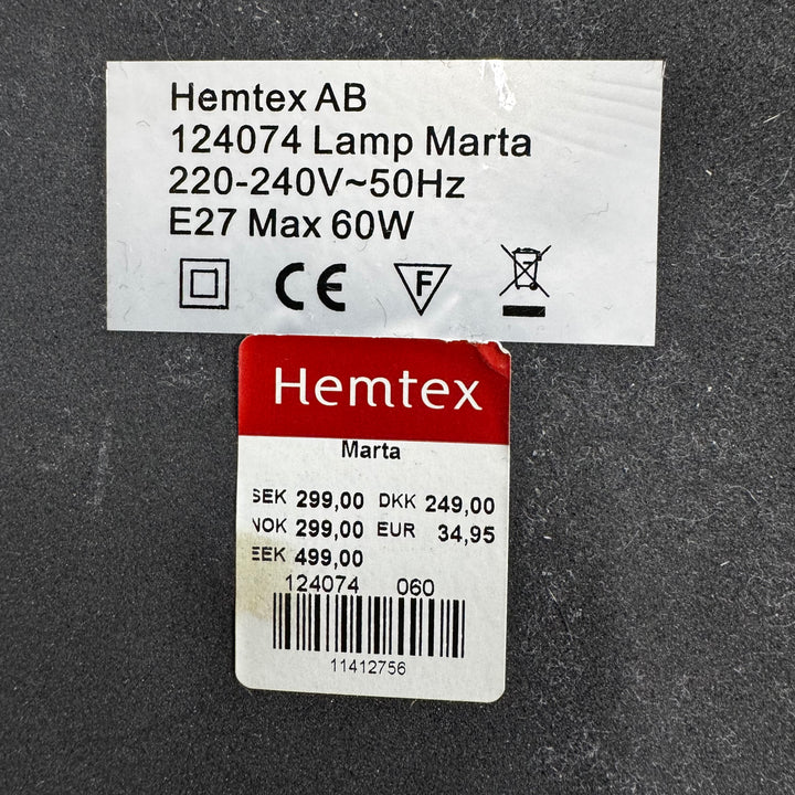 Elegant bordslampa i silver Hemtex Marta