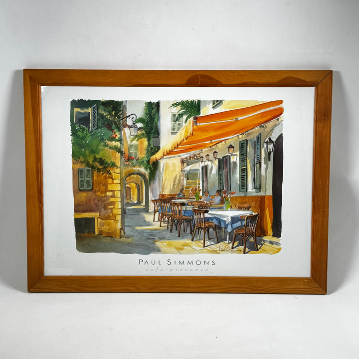 Akvarellmålning Café Provence av Paul Simmons