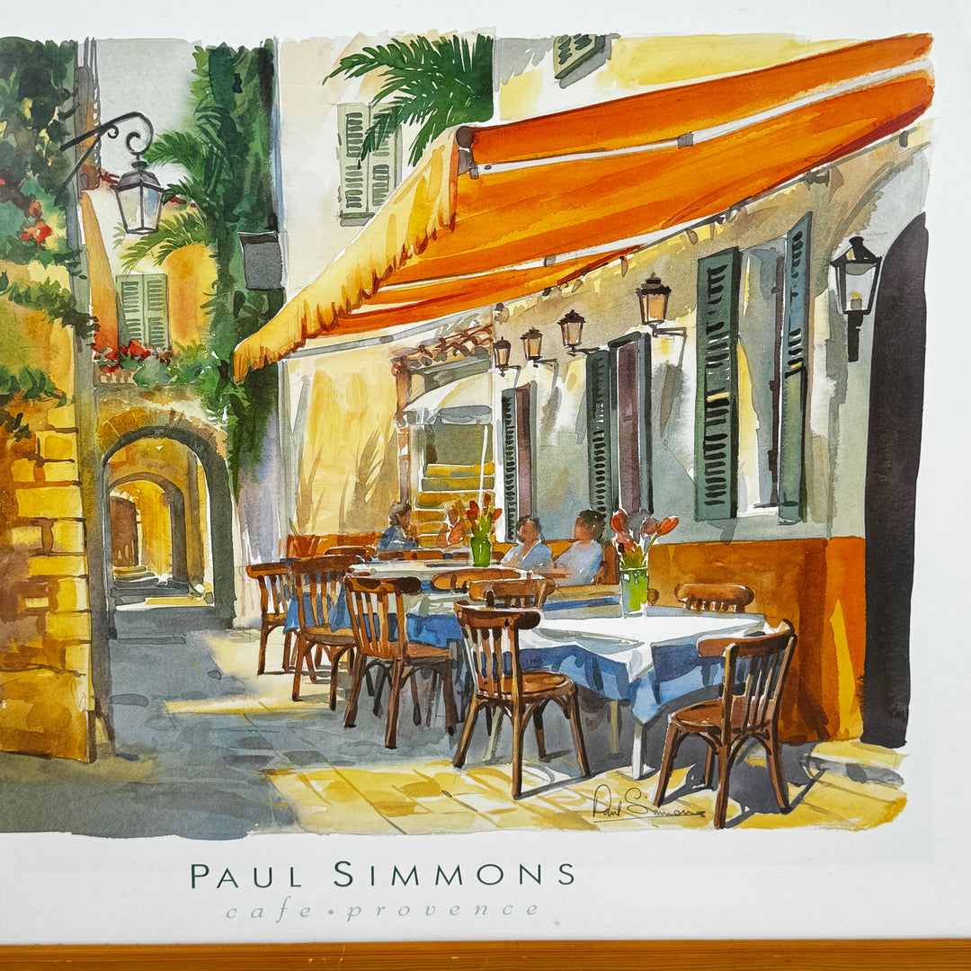 Akvarellmålning Café Provence av Paul Simmons