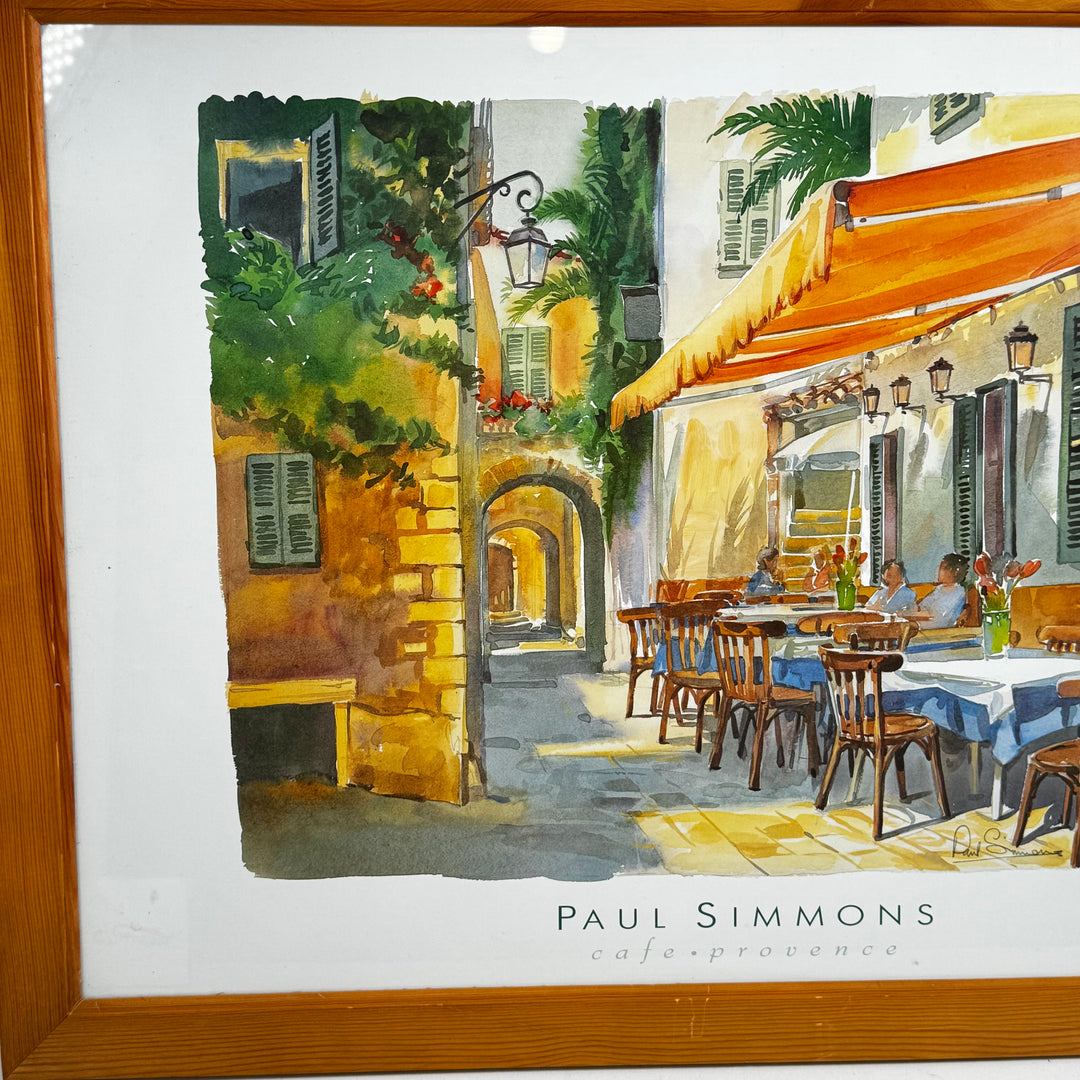 Akvarellmålning Café Provence av Paul Simmons