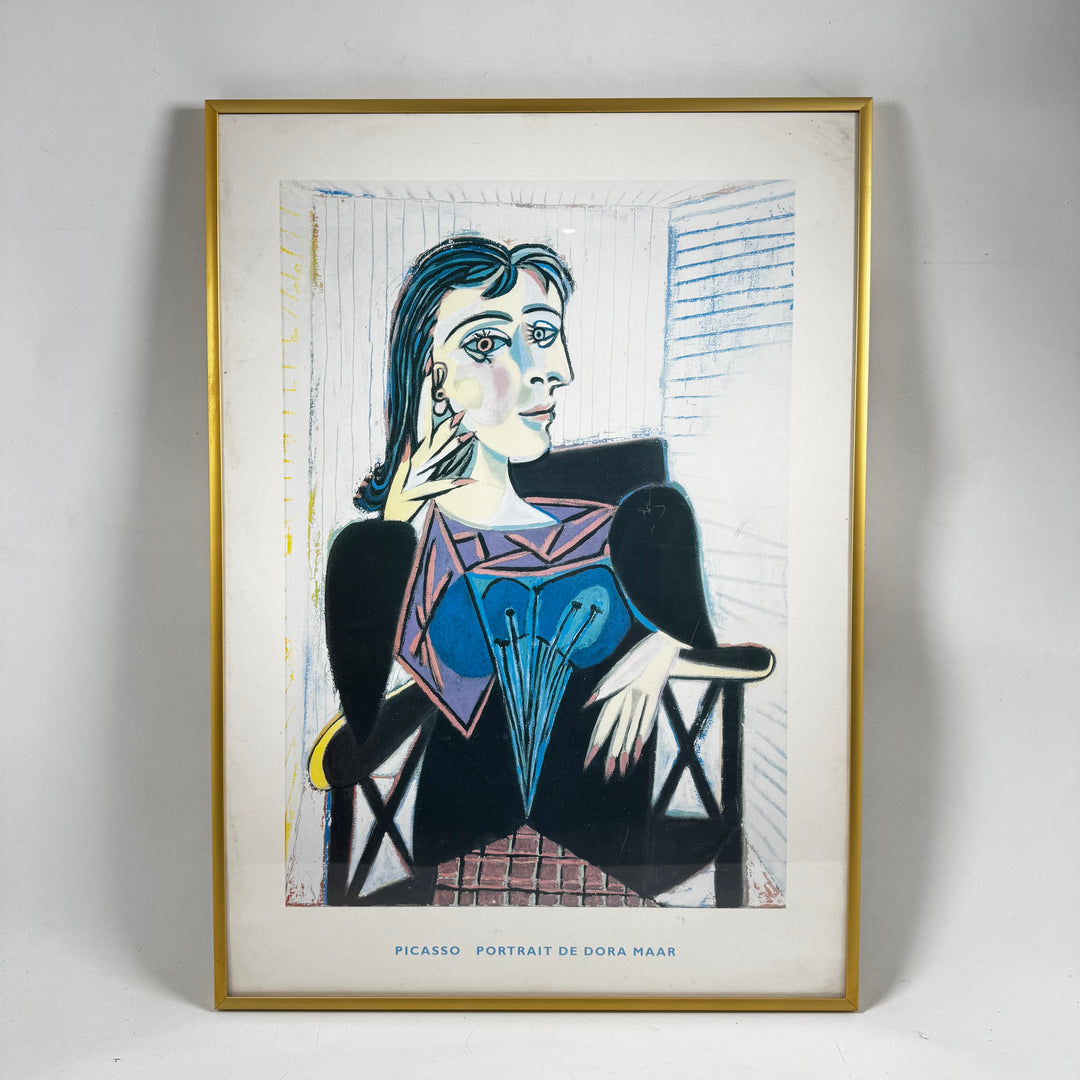 Färgstarkt Picasso-konsttryck med guldram