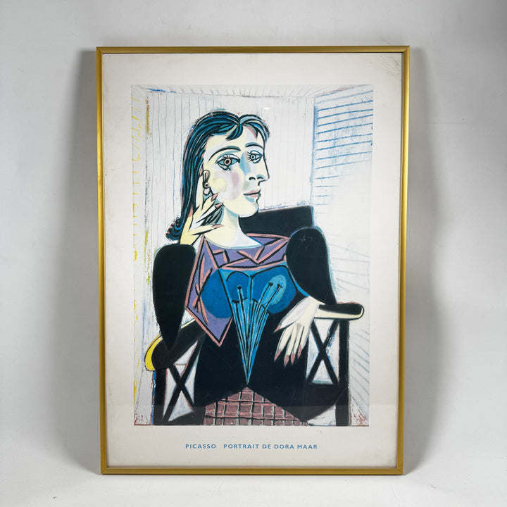 Färgstarkt Picasso-konsttryck med guldram