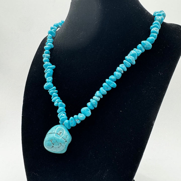 Turkos elegant halsband med stor sten