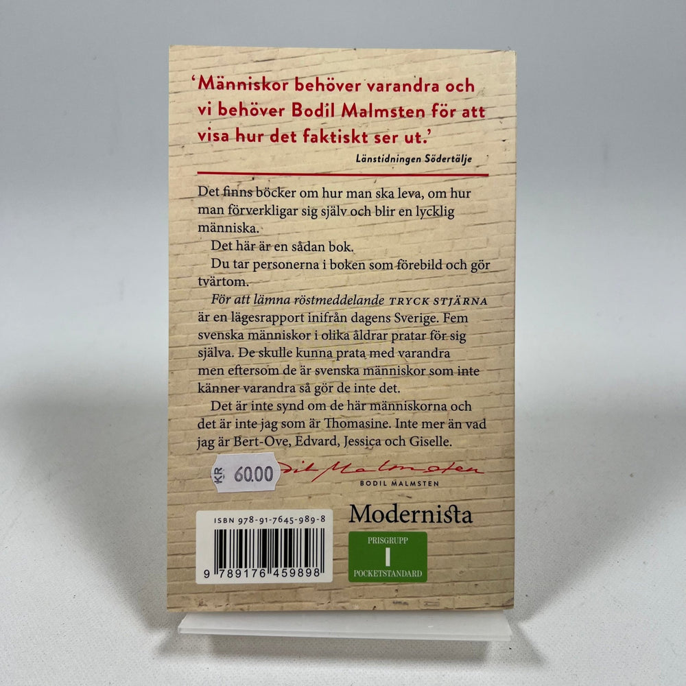 Bodil Malmsten "Tryck Stjärna" Bok i Pocketformat - Homy Secondhand Online