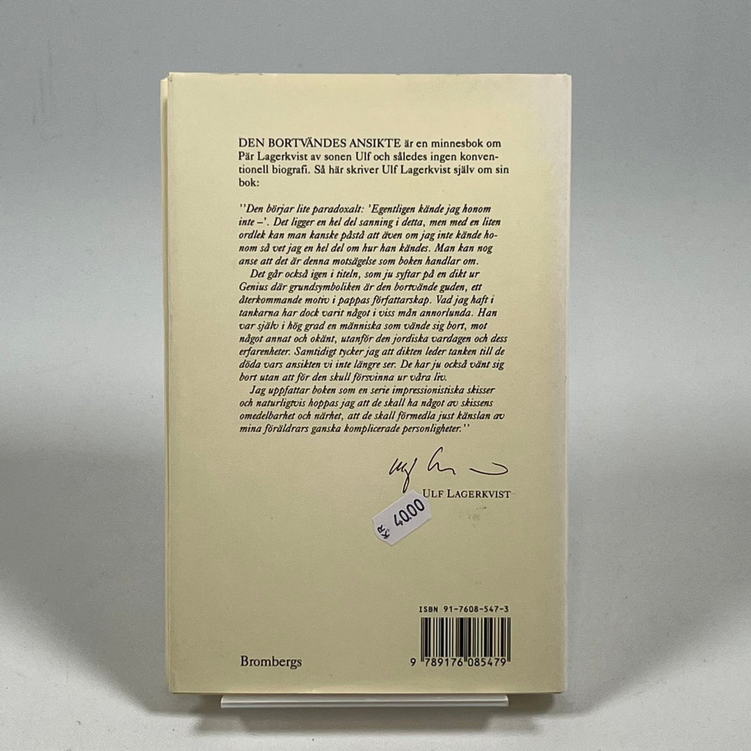 Klassisk Minnesbok av Ulf Lagerkvist - Den bortvändes ansikte - Homy Secondhand Online