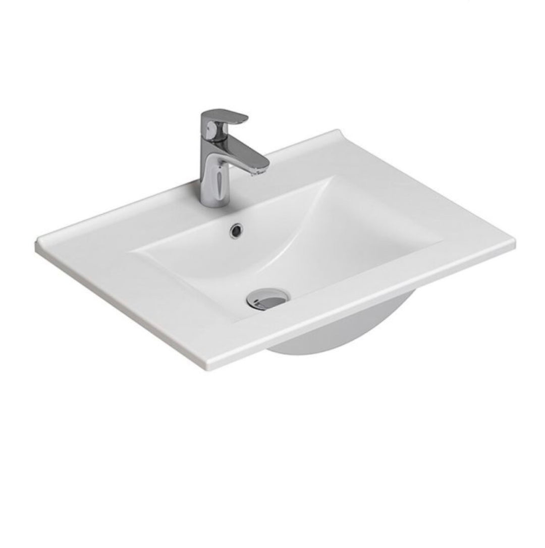 Elegant vitt porslinstvättställ Arial 61 cm