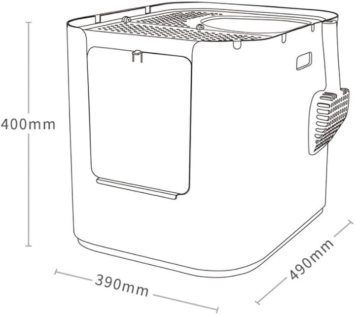 Ny modkat XL vit modern kattlåda med spade