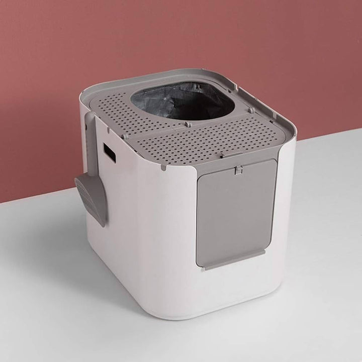 Ny modkat XL vit modern kattlåda med spade