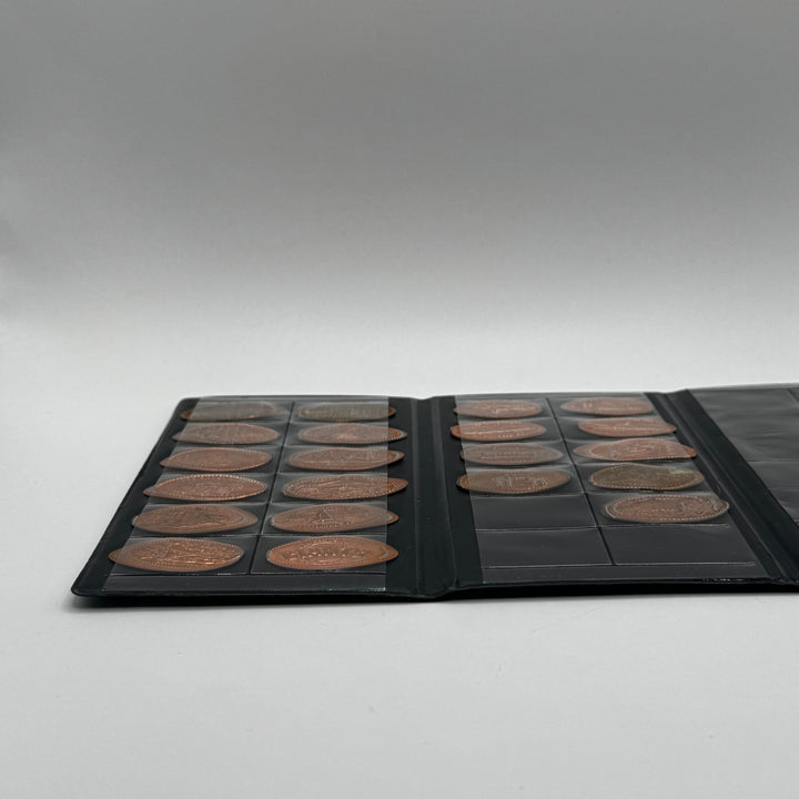 Retro samling präglade mynt i pärm