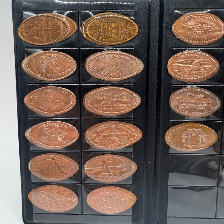 Retro samling präglade mynt i pärm