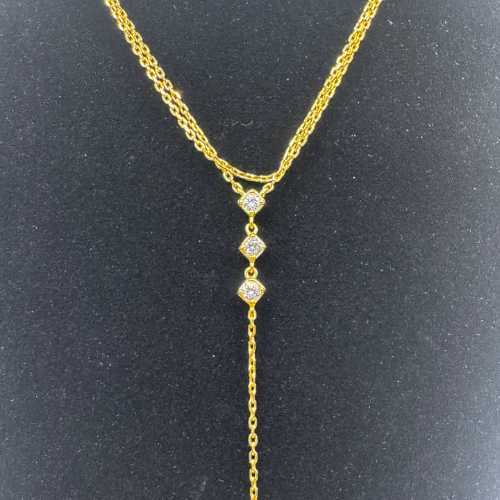 Elegant guldhalsband med cubic zirconia 925