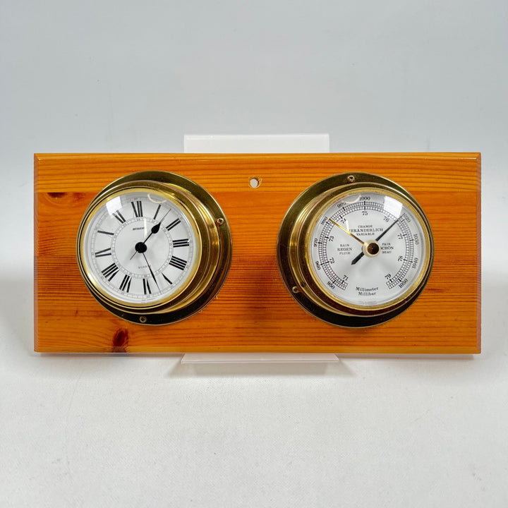 Vintage Dubbel Mätinstrument i Trä och Mässing - Homy Secondhand Online