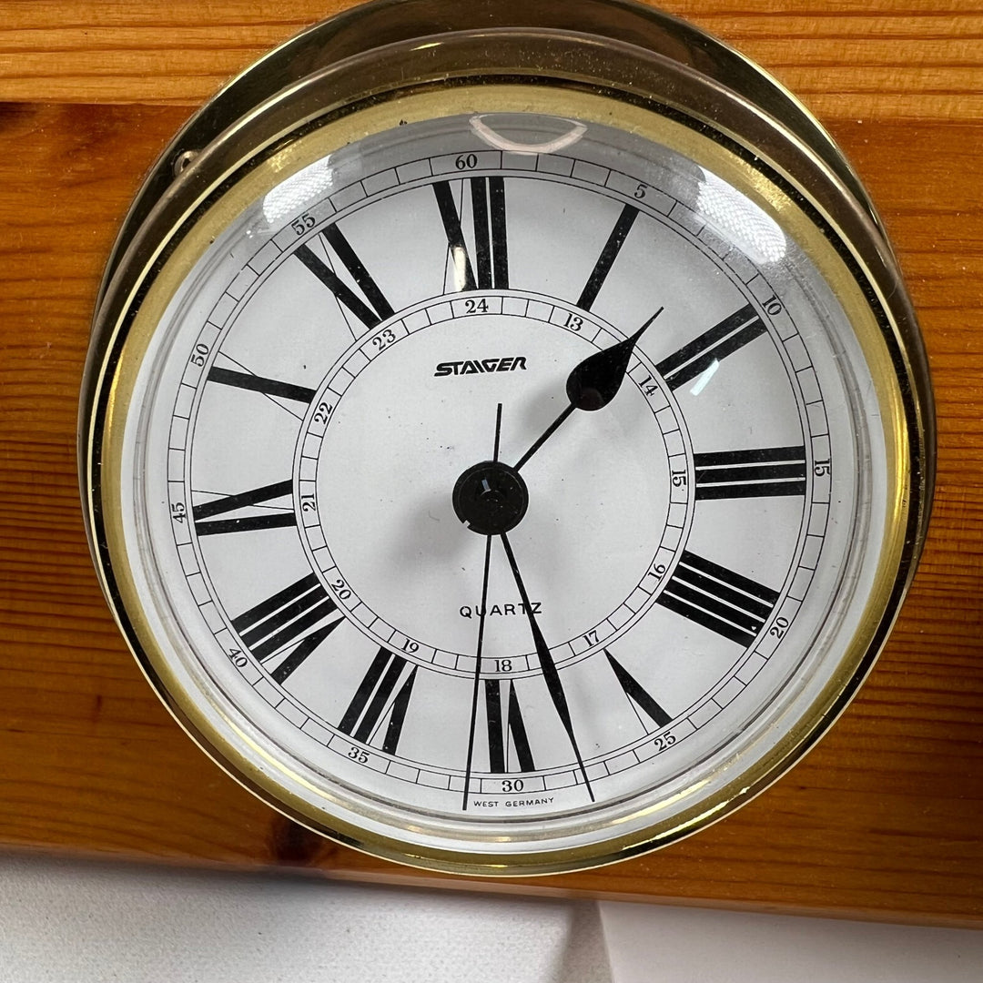 Vintage Dubbel Mätinstrument i Trä och Mässing - Homy Secondhand Online