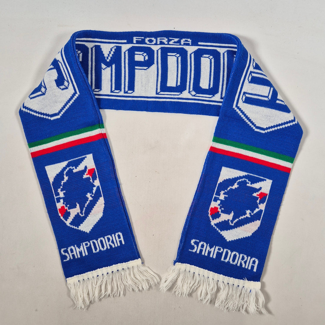Klassisk Sampdoria fotbollsscarf blå vit
