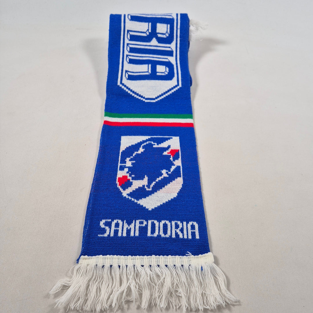 Klassisk Sampdoria fotbollsscarf blå vit