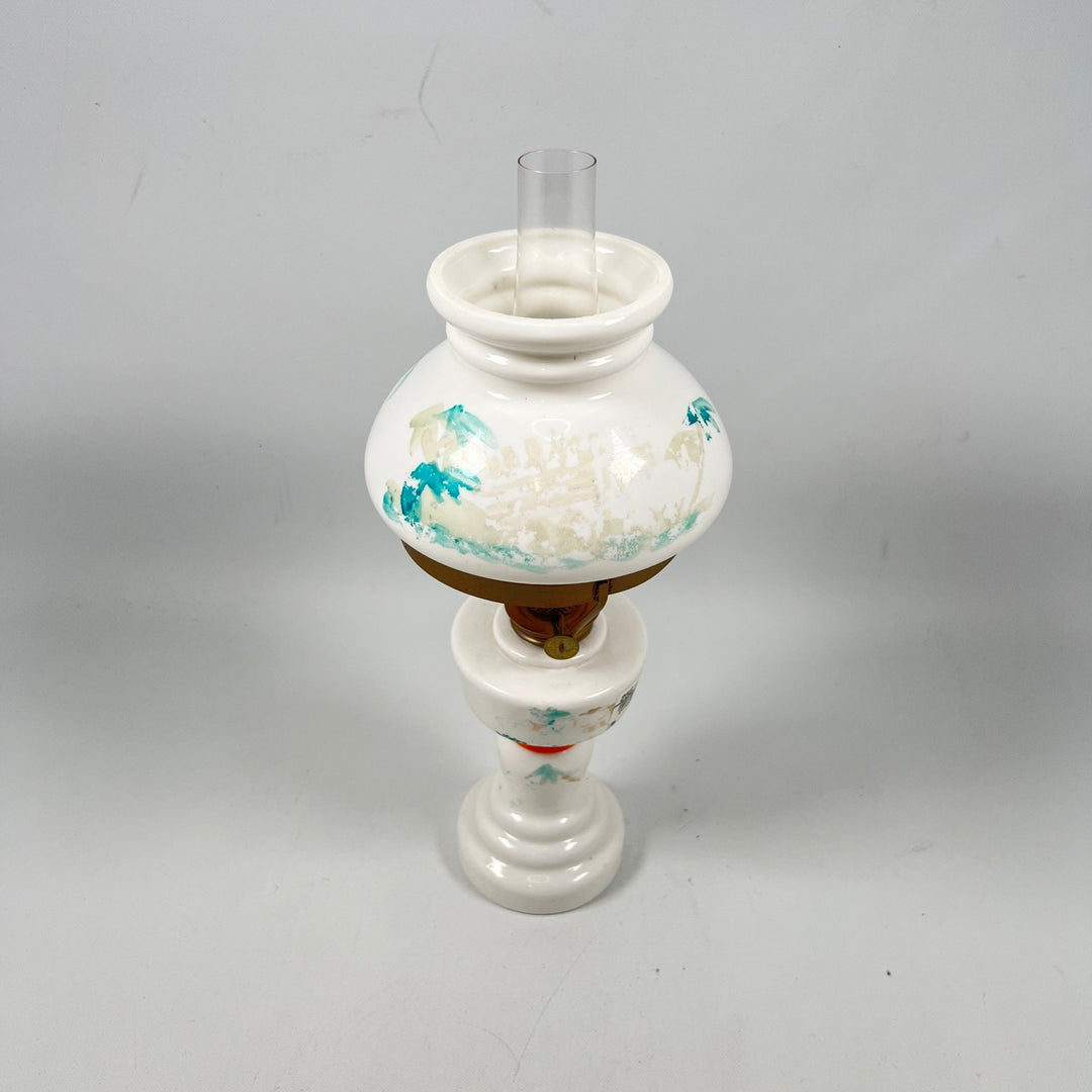 Retro Vit och Turkos Bordlampa 34cm - Homy Secondhand Online