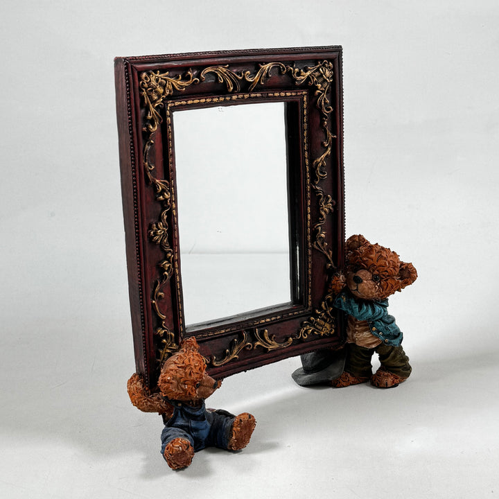 Unik barock spegel med mahognyfinish