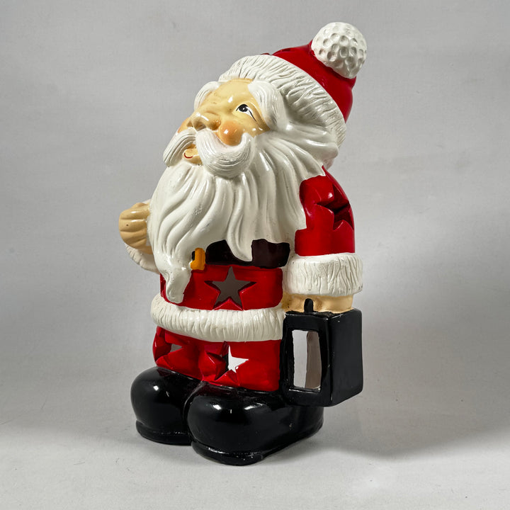 Färgglad retro jultomte i keramik
