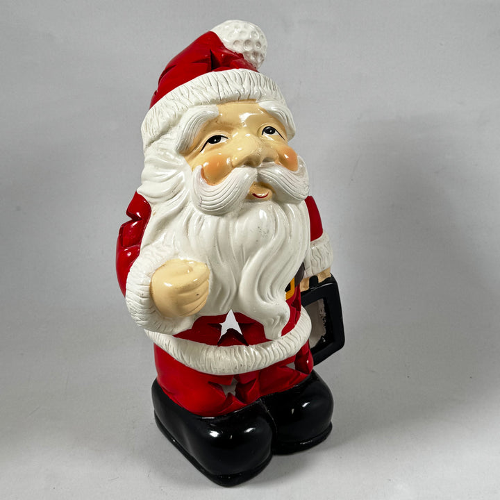 Färgglad retro jultomte i keramik