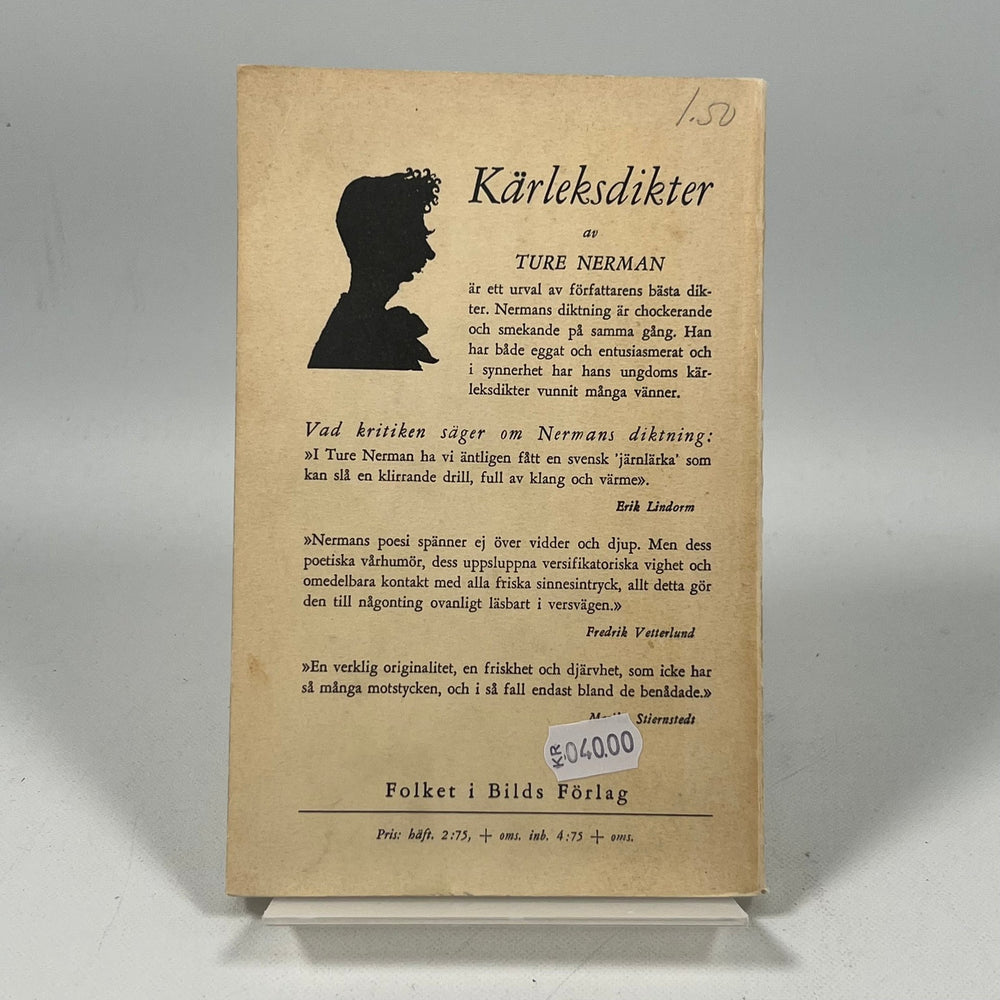 Ture Nerman - Kärleksdikter, Vintage Poesibok - Homy Secondhand Online