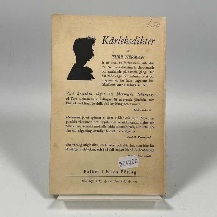 Ture Nerman - Kärleksdikter, Vintage Poesibok - Homy Secondhand Online