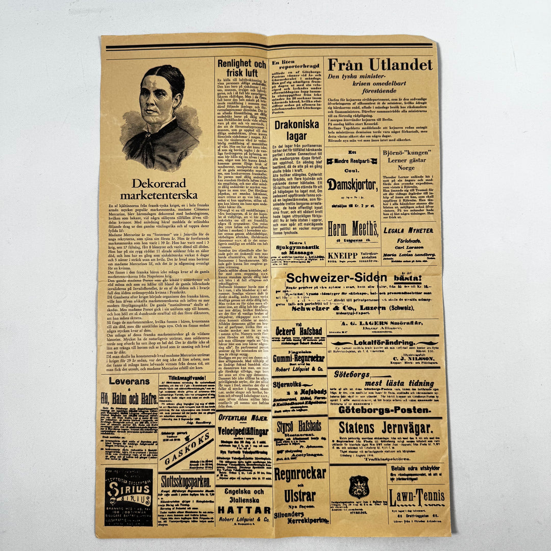 Historisk tidning 1898 Spis Ordning retro