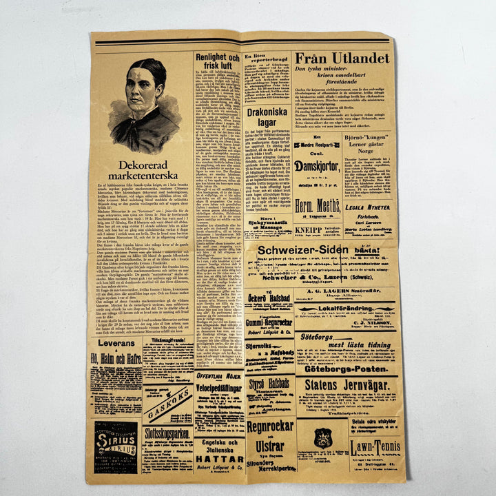 Historisk tidning 1898 Spis Ordning retro