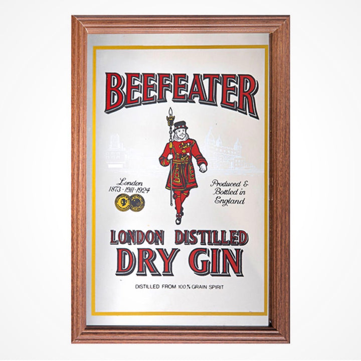 Retro Beefeater London Dry Gin spegel i träram