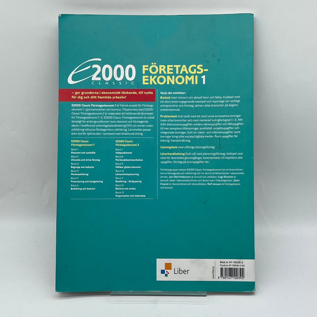 E2000 Classic Företagsekonomi 1 Lösningsbok Liber
