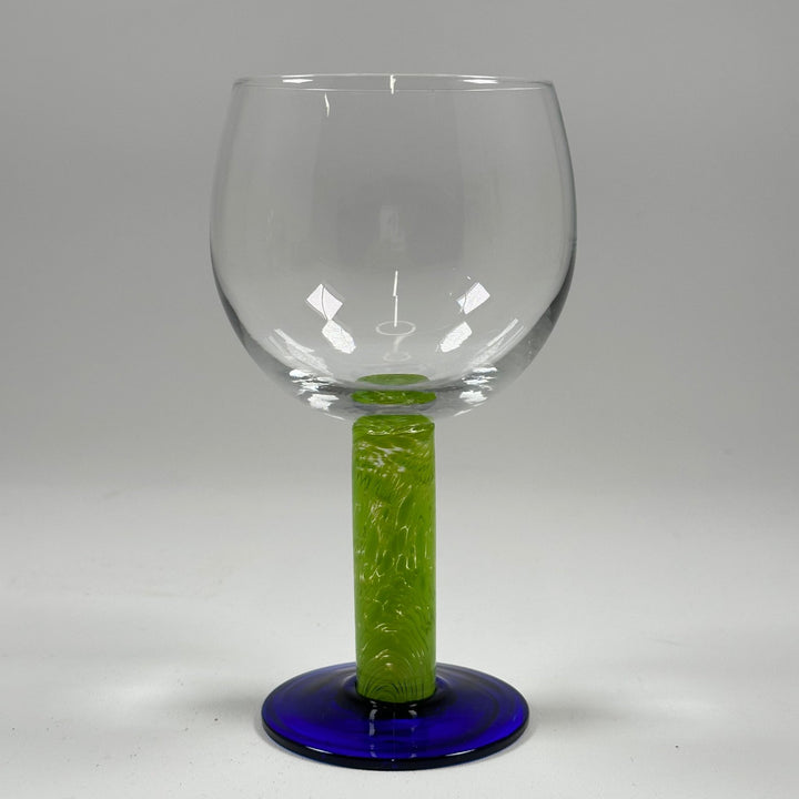 Stor Färgglad Glas Vinbägare med Design - Homy Secondhand Online