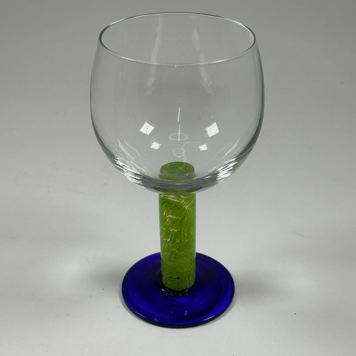 Stor Färgglad Glas Vinbägare med Design - Homy Secondhand Online