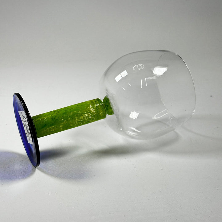 Stor Färgglad Glas Vinbägare med Design - Homy Secondhand Online