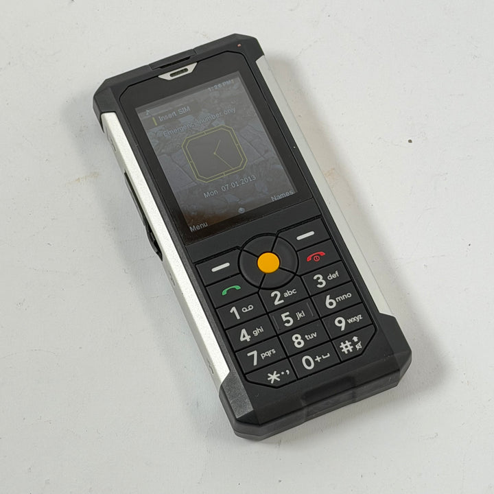 Robust CAT knapptelefon begagnad hållbar modell