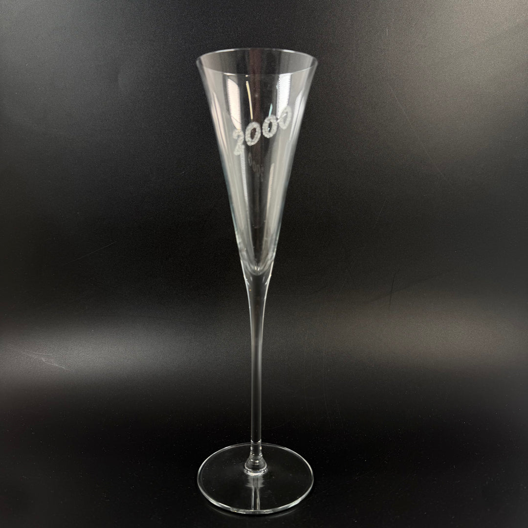 Set om sex eleganta champagneglas 2000 retro
