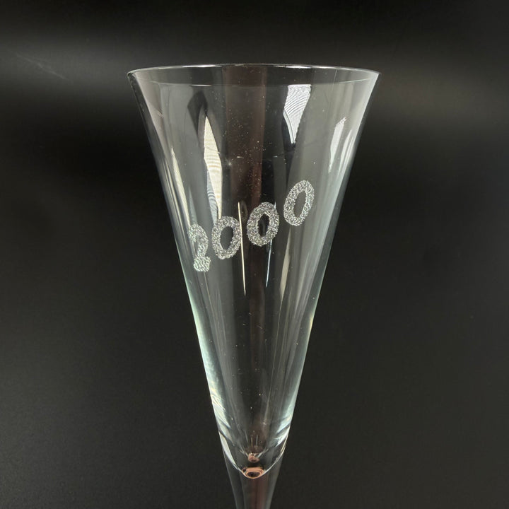 Set om sex eleganta champagneglas 2000 retro