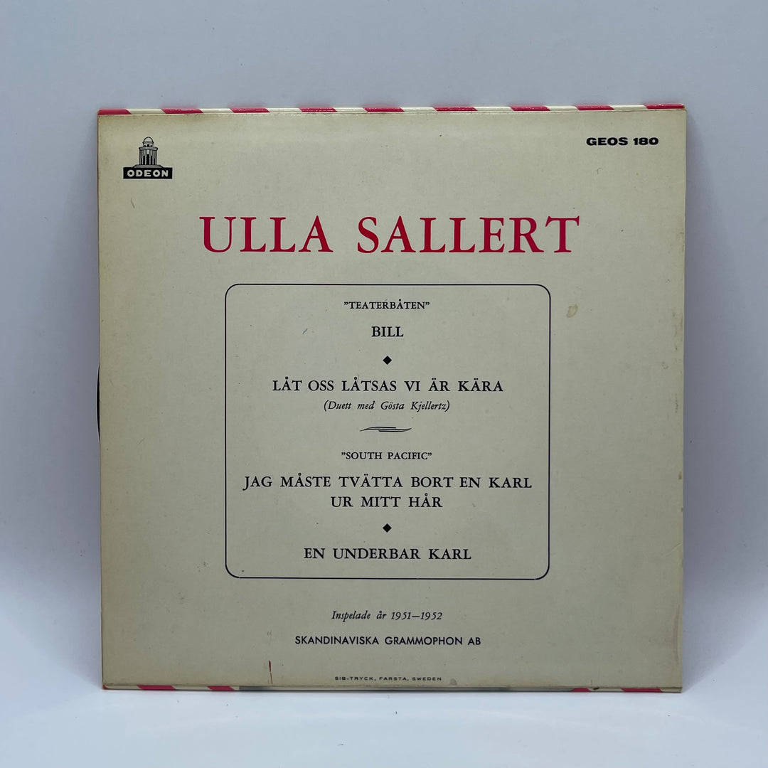 Retro Ulla Sallert Vinylskiva Odeon 1951-1952