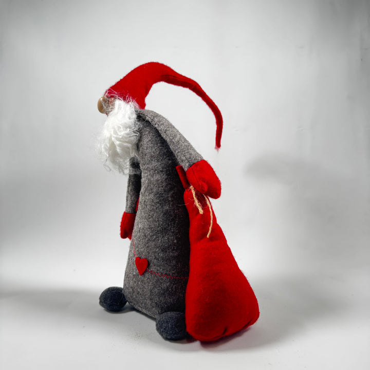 Retro juldekoration leksakstomte i filt och ull