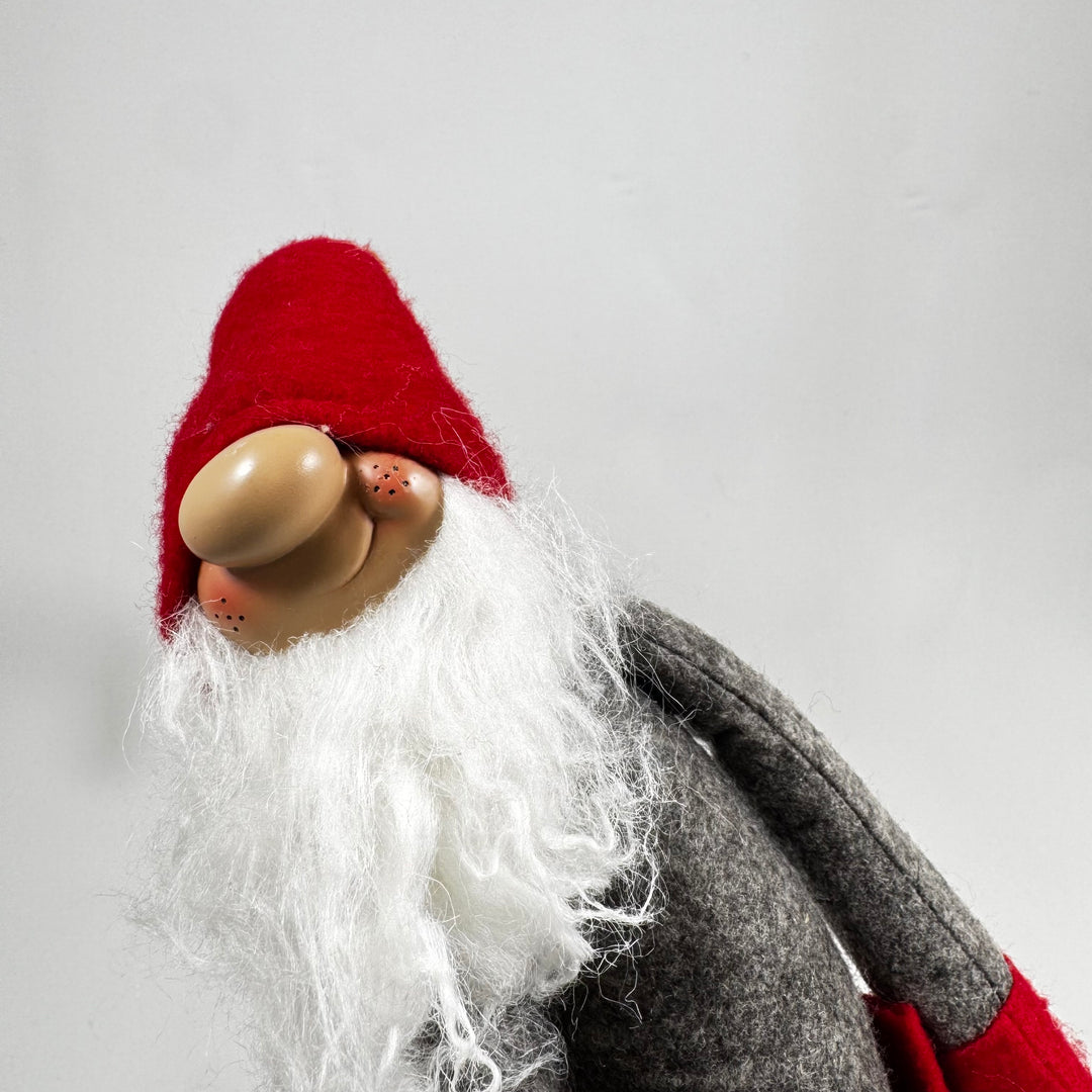 Retro juldekoration leksakstomte i filt och ull