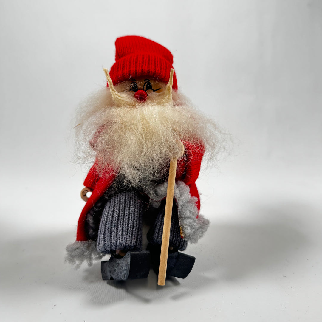 Retro Handgjord Juldekoration Tomte i Textil och Trä