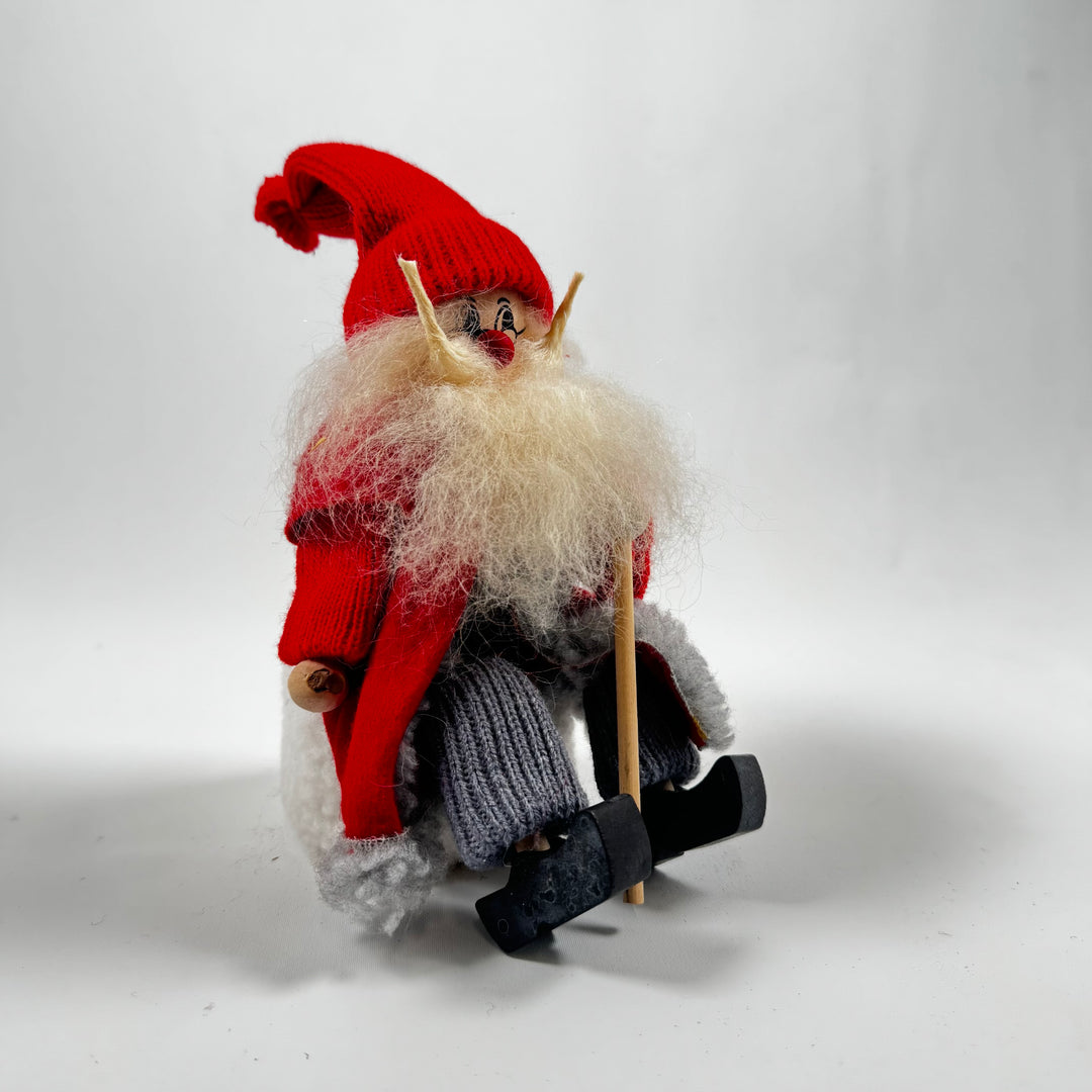 Retro Handgjord Juldekoration Tomte i Textil och Trä