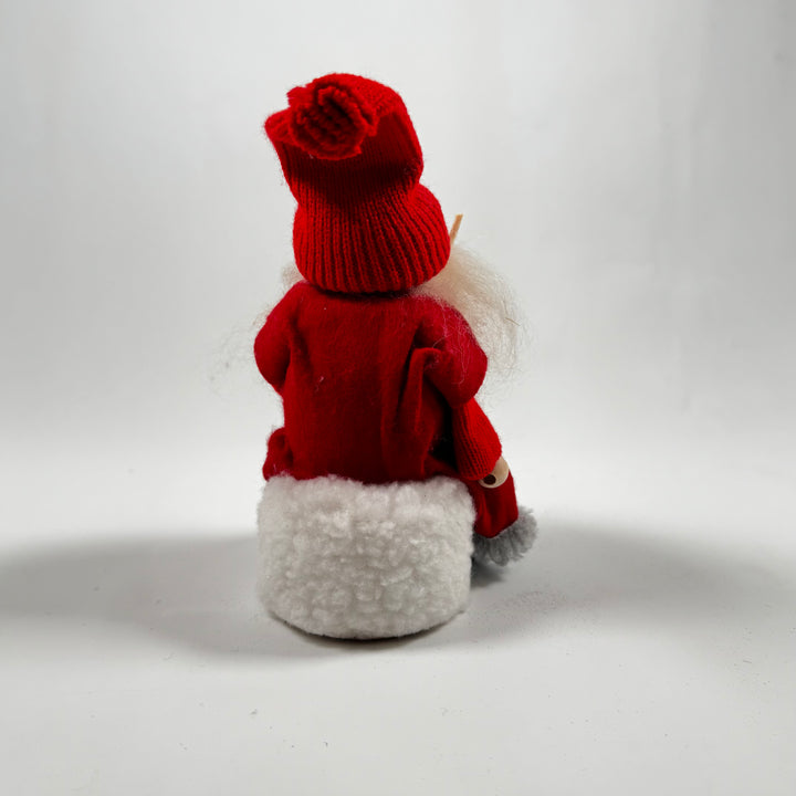 Retro Handgjord Juldekoration Tomte i Textil och Trä