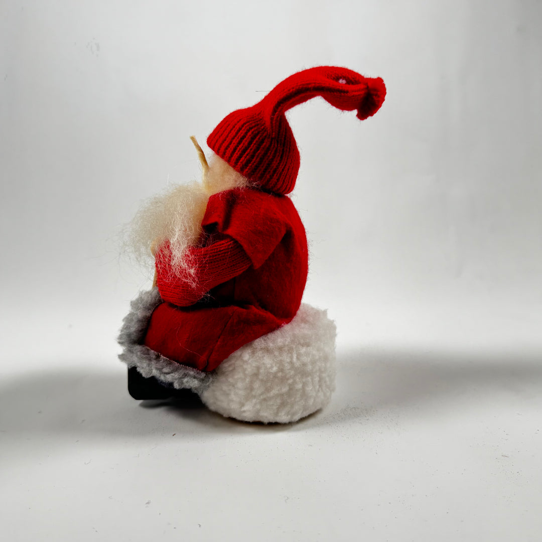 Retro Handgjord Juldekoration Tomte i Textil och Trä